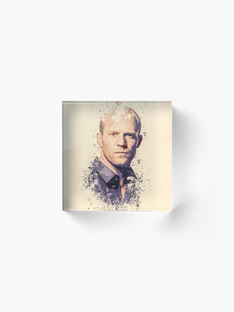 Jason Statham splatter painting Acrylic Block