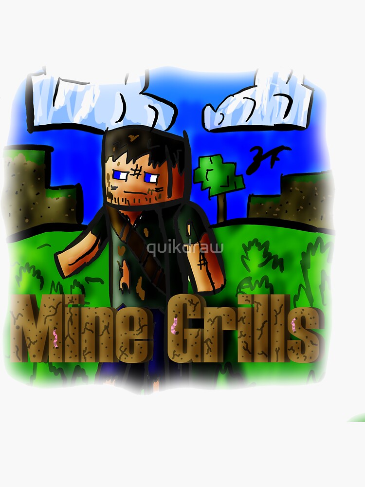 Mincraft Bear Grills Sticker
