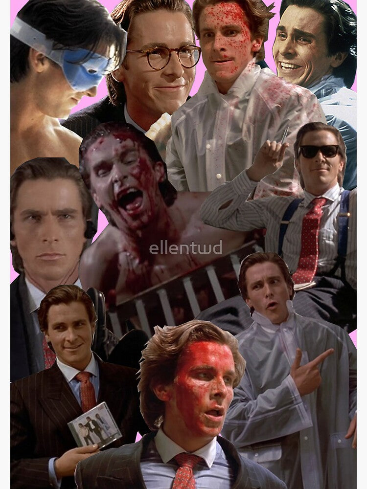 Patrick Bateman American Psycho Collage Sticker