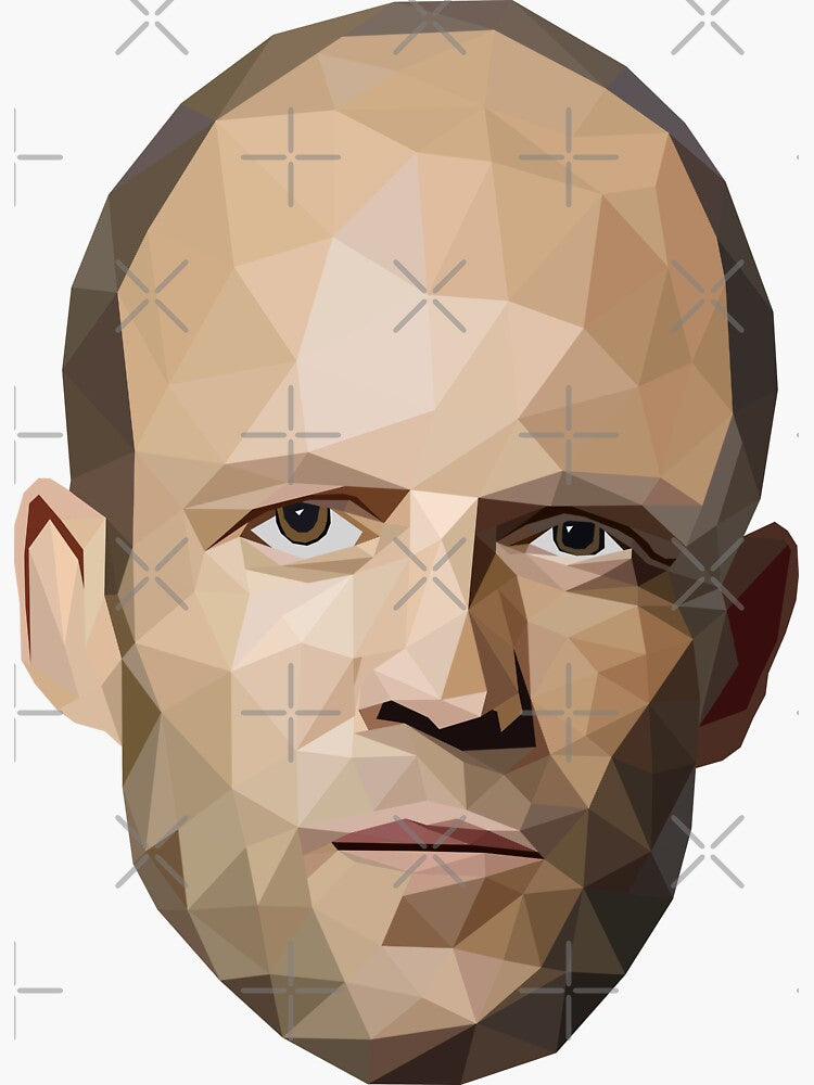 Jason Statham low poly art Sticker
