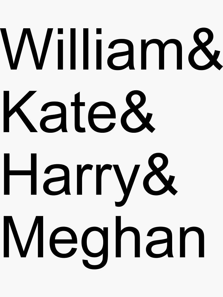 William & Kate & Harry & Meghan Sticker