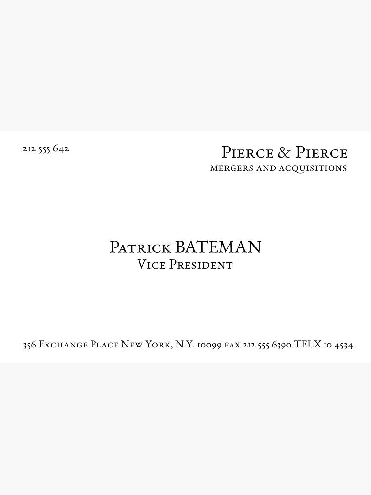 Patrick Bateman Business card - American Psycho Sticker
