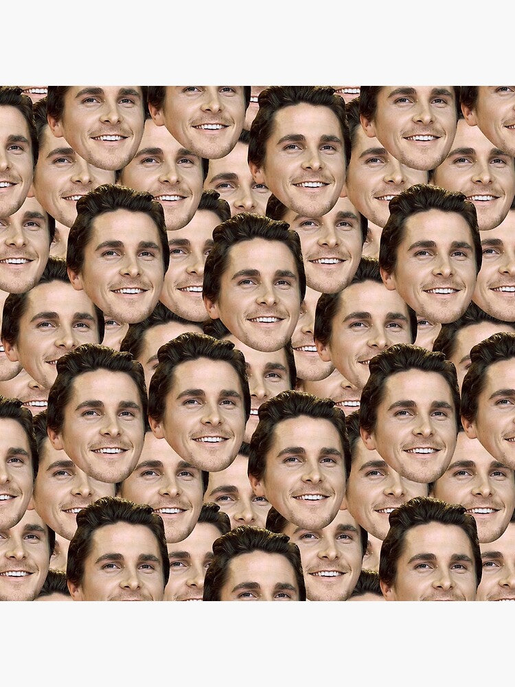 Christian Bale Pattern Throw Pillow