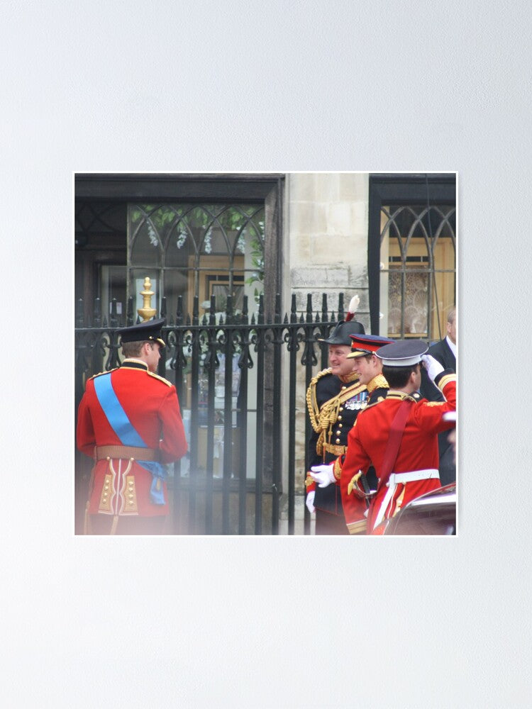 PRINCE WILLIAM AND PRINCE HARRY GOING IN TO THE ABBEY Poster