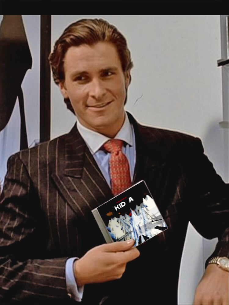 Patrick Bateman holding Kid A Slim Fit T-Shirt