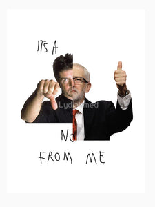 "No From Me" Simon Cowell x Jeremy Corbyn Design Slim Fit T-Shirt