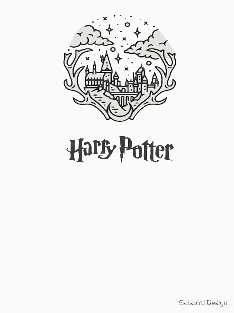 Castle in the sky between horns - Digital pencil drawing - B&W Slim Fit T-Shirt