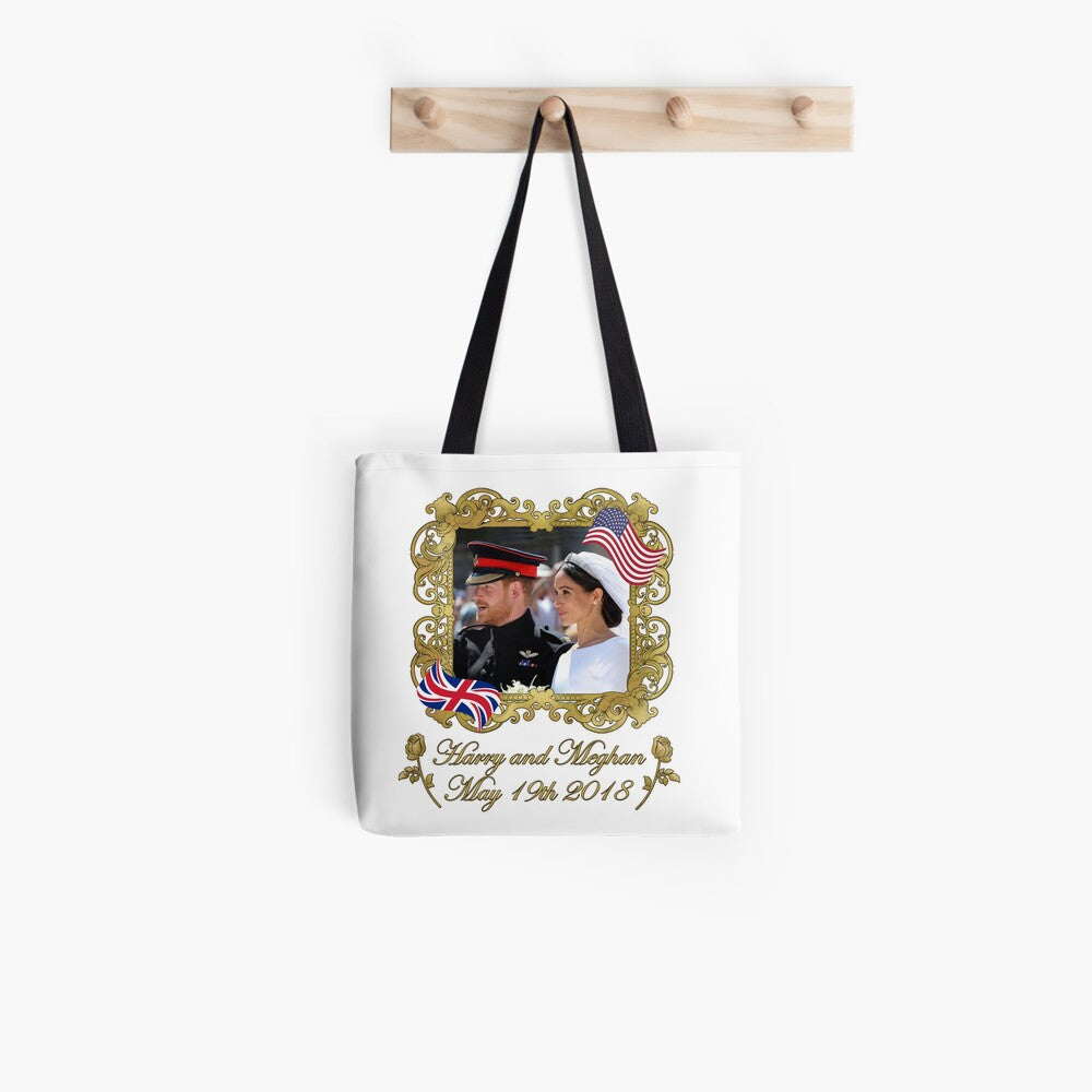 Prince Harry and Meghan Markle Royal Wedding All Over Print Tote Bag
