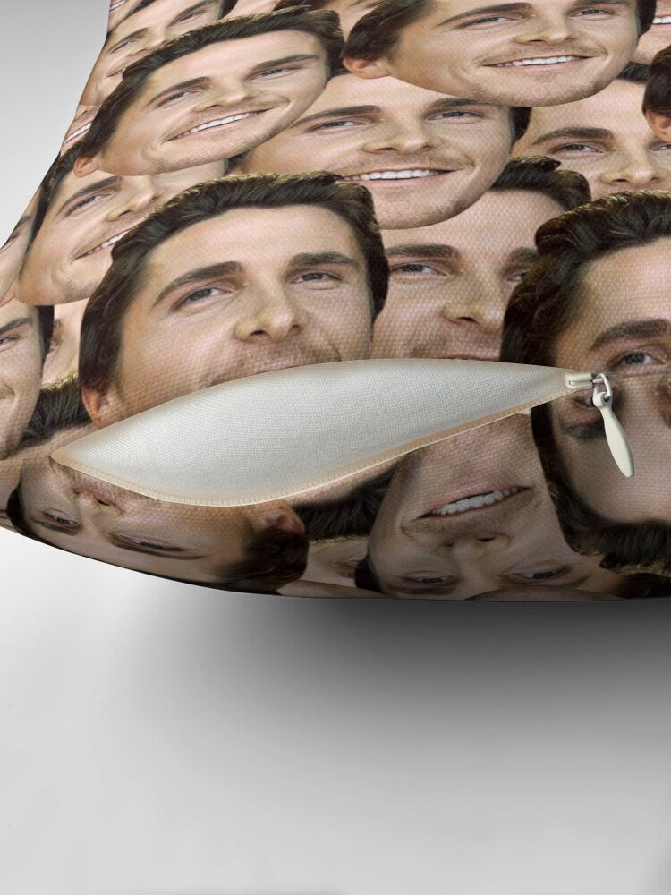 Christian Bale Pattern Throw Pillow
